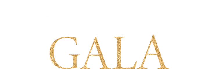 **Alt Text:**   "Glamorous Giving Gala logo featuring elegant gold lettering and a red carpet design, symbolizing luxury